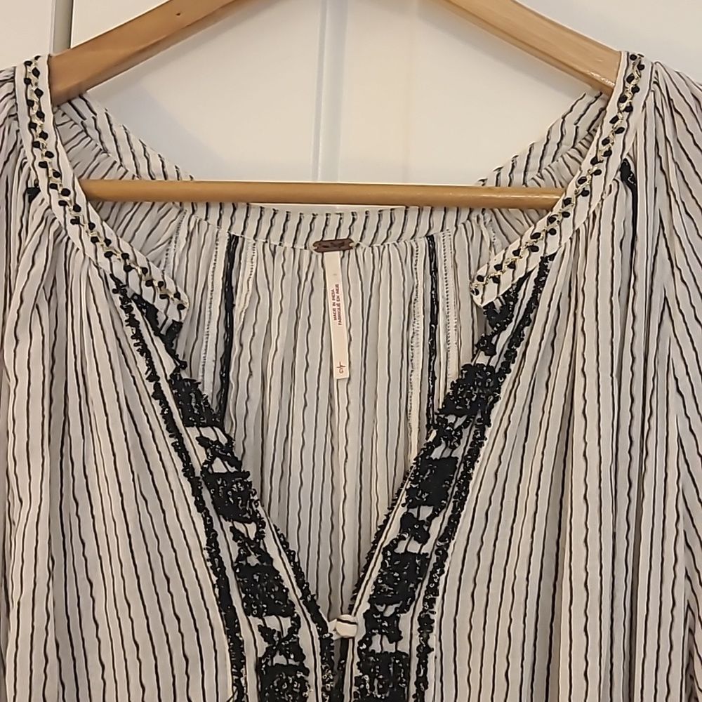 FREE PEOPLEFree People Vagabond Maxi Top Dress 100% Cotton Black & White Size L - Picture 4 of 15